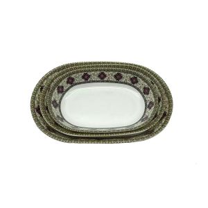 Cheap OEM Melamine Plate Home Rectangle Flower Melamine Dinnerware Tasteless wholesale