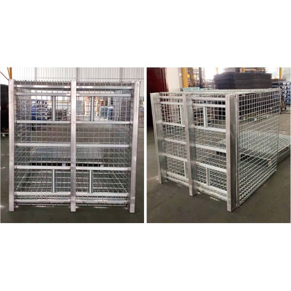 B05: Galvanized Wire Mesh Container Foldable Storage Cage Wire Container