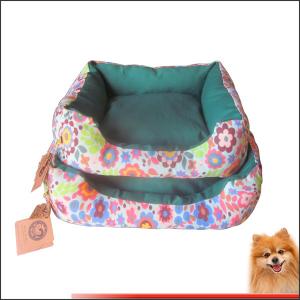 Cheap Large breed dog beds Canvas fabric dog beds with flower printed China manufacturer wholesale