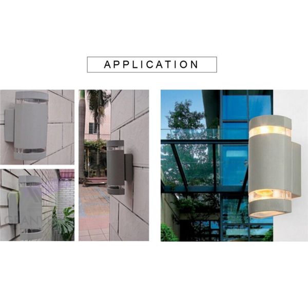 Modern Grey Up Down Wall Lights Exterior , LED Outdoor Wall Sconce With GU10 Sockets