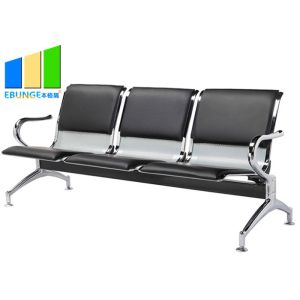 Cheap Commercial Steel Bench 3-Seater Airport Leather Waiting Chairs wholesale