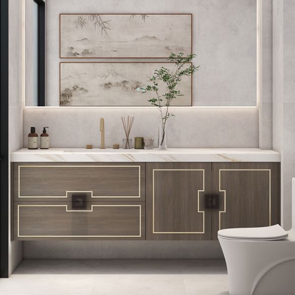 Water Resistant Modern Style Single Mirror Vanity Sink Bathroom Storage Cabinet Bathroom Vanity
