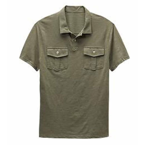 2019 Short Sleeve Hemp Cotton Clothing Two Pockets Us Polo T Shirts Plain Dyed