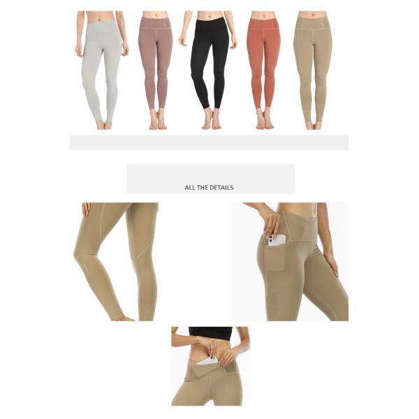 XS-5XL Waist Pocket Womens Yoga Leggings Tight Fit High Elastic