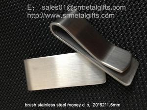 China 1.5mm thick heavy duty stainless steel money clips mens wallet, metal money clip for men, on sale