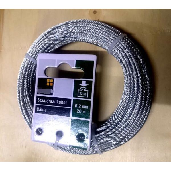 2.0mm 20m 7x7 Structure Galvanized Steel Wire Rope for Safe Protection