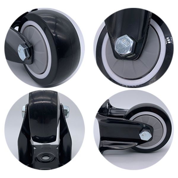 8 Inch Fixed Non-Swivel Top Plate Industrial Caster Wheels Load 300kg