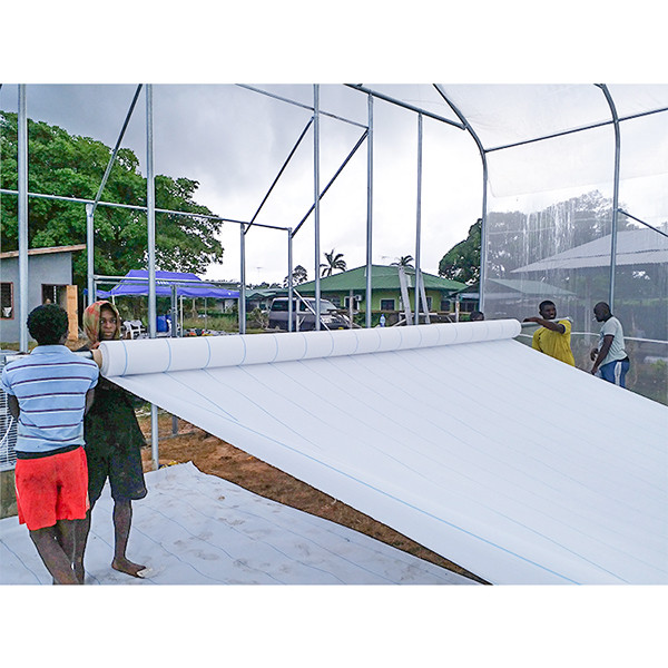 Durable Poly Film Covering Single Span Greenhouse With Umbrella Style Roof Ventilation