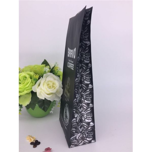 Biogradable Kraft Paper Flat Bottom Pouch / PE Zipper Flat Pouch Packaging