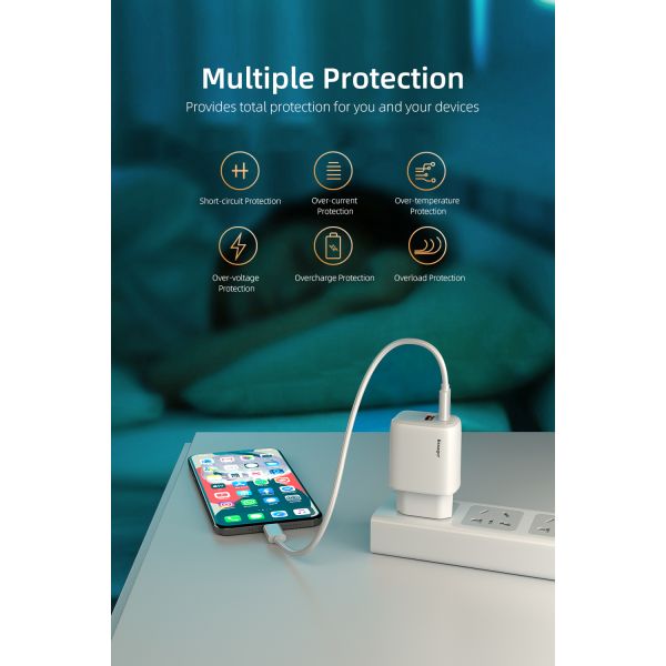 Essager 2021 YuRoom PD QC 20W Mobile Chargers USB Type C Charger Cable USB 100-240V PD Wall Charger