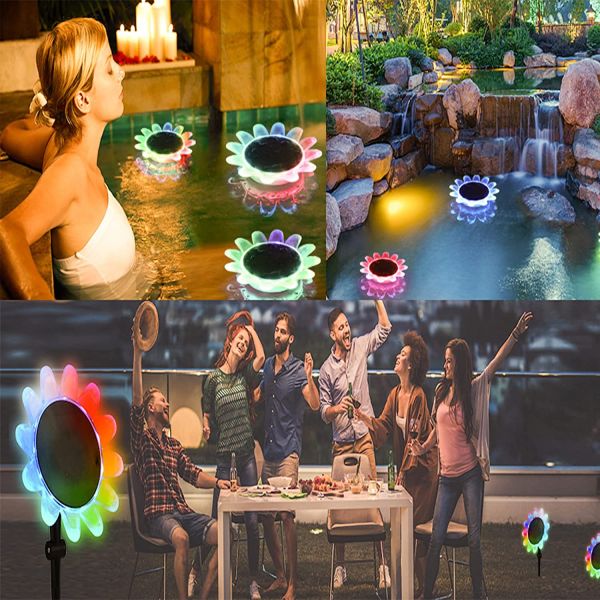 OEM IP68 Multi Color LED Solar Float Lamp For Swimming Pool Night Light Stair Light