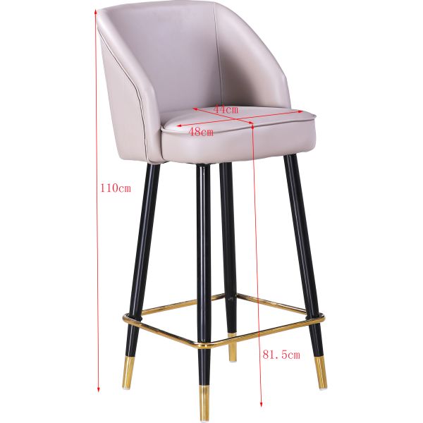 Anti Skid Wear Resistant 110cm Wrought Iron Bar Chair