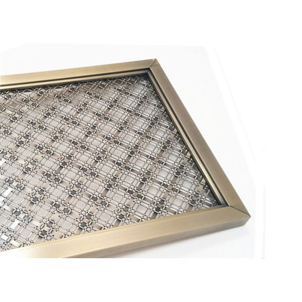 Weave Rigid Mesh Type Elevator Cab Mesh Panel With Custom V Aluminum Frame