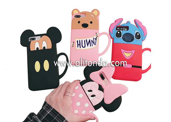 Quality Cute silicone animal cartoon phone case supply promotional silicone girls phone cover custom for sale