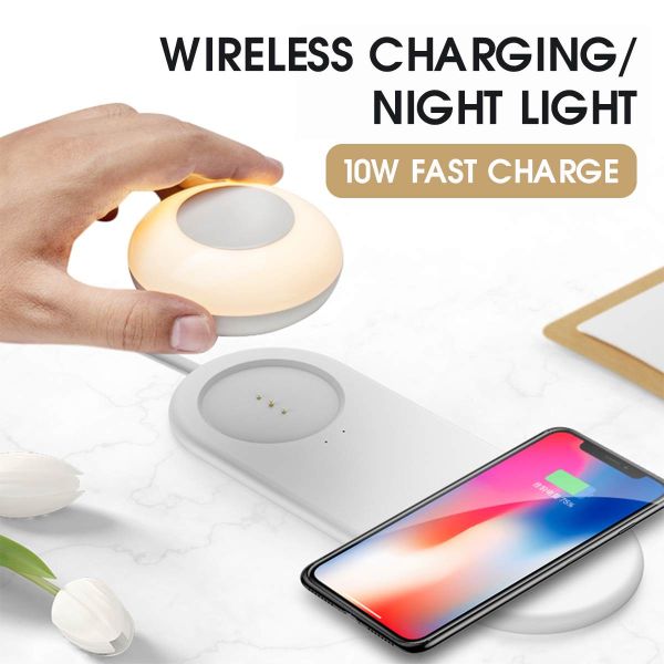 10W QI 3000K Wireless Charger Night Light / Wireless Phone Charging Lamp