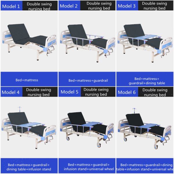 Home Nursing Manual Medical Beds 2 Crank Manual Hospital Bed Elderly Patients H500mm