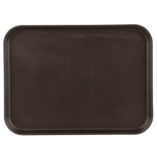 Brown Room Service Equipments , Oblong Non - Skid Fiberglass Room Service Tray 38 x 51.5cm