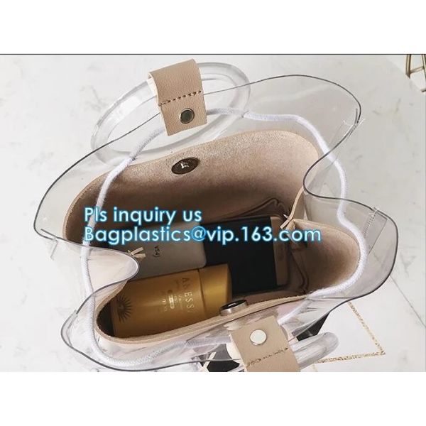 EVA pvc lady packing handbag, Online shop china fashion transparent PVC ladies handbag, holographic handbag, Cosmetic Tr