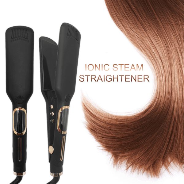 2 in 1 Hair Straightening With Ceramic LCD Adjustable Temperature Flat Iron