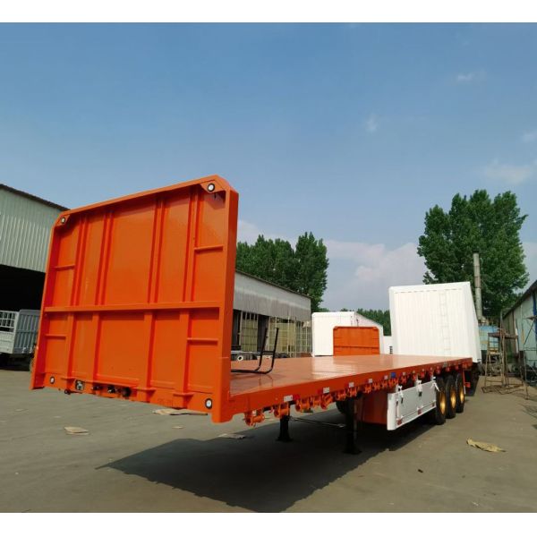 3 Axle 20 FT 40 FT Container Cargo Transport Heavy Duty Flatbed Truck Semi Trailer