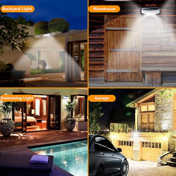 2000mA 308LED Outdoor Solar Lamp 1.1W Street LED Spotlight With Motion Sensor
