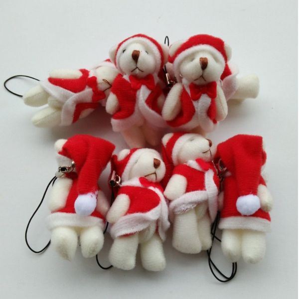 Mini Christmas Knuckle Bear 6cm Plush Toy Teddy Bear Doll Pendant with 6*3*2cm Size
