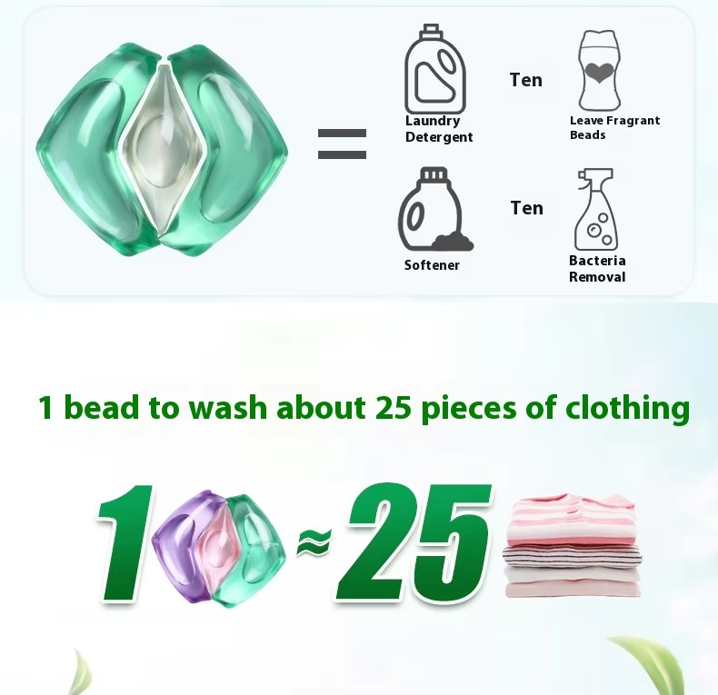 Large 25g Laundry Fragrance Beads Three-Chamber OEM/ODM Detergent Pods For Apparel Gel Shape