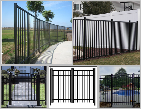Residential Black Wrought Iron Fence Panels For Flat Top 1000mm - 2400mm Length