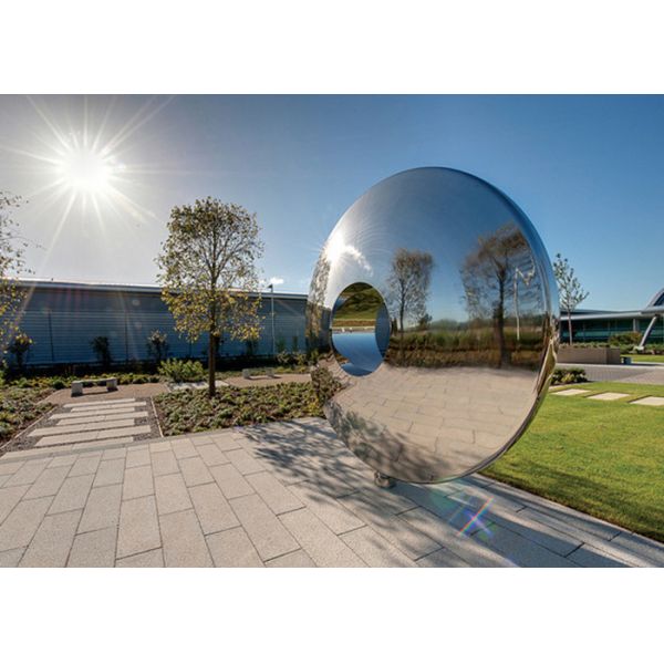 Morden Highly Polished Stainless Steel Sculpture Torus For Lawn Featuring