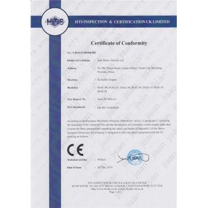 JISAN HEAVY INDUSTRY LTD Certifications
