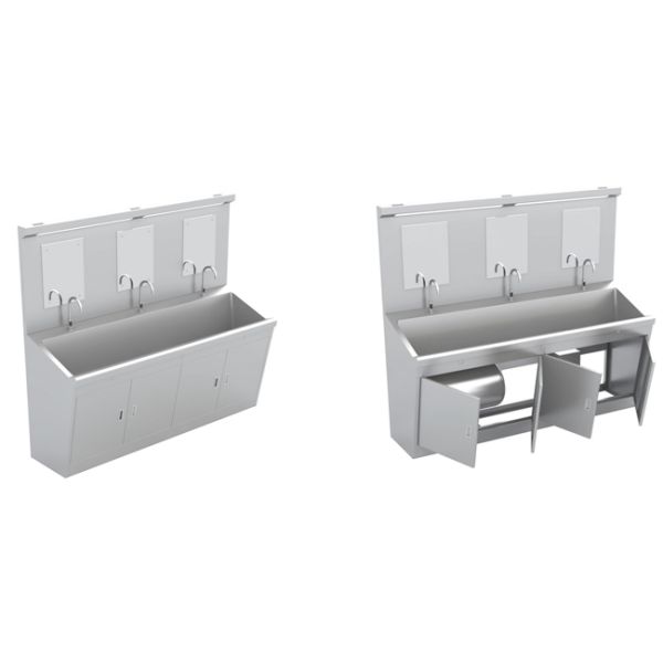 One Person Stainless Steel Medical Hand Wash Sink With Hand Dryer For Food Industry