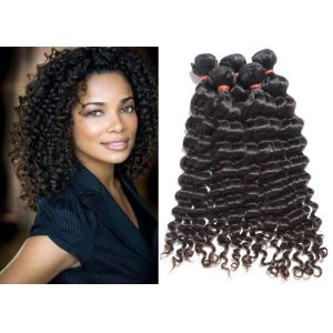 Cheap Beauty Natural Deep Wave Human Hair Extensions , Durable 8A Grade Hair wholesale