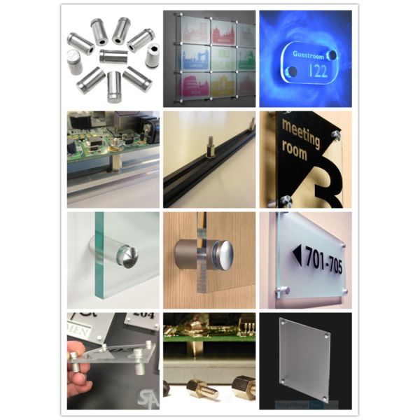 304 316l Stainless Steel Adjust Wall Handrail Fastener Standoff For Frameless Glass