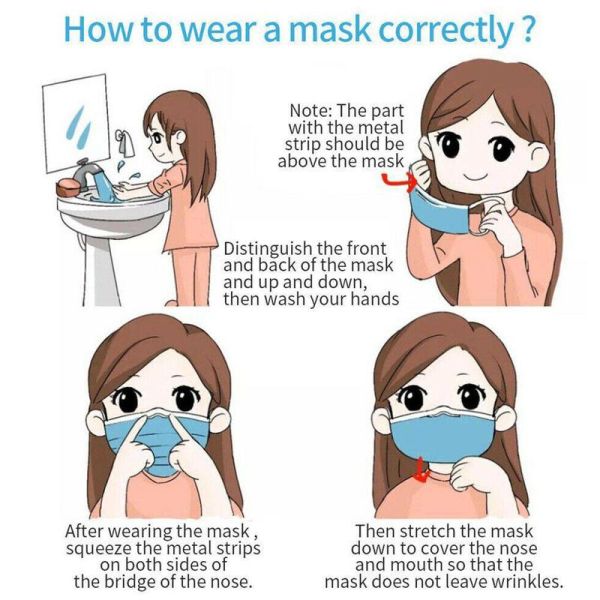 Dust Protection Non Woven Fabric Mask With 3 Layers Face Protection Pad