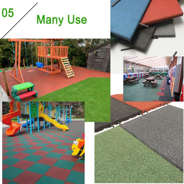 Eco Sport Rubber Floor Tiles Gym Outdoor Rubber Flooring Heavy Duty Rubber Exercise Equipment Mats