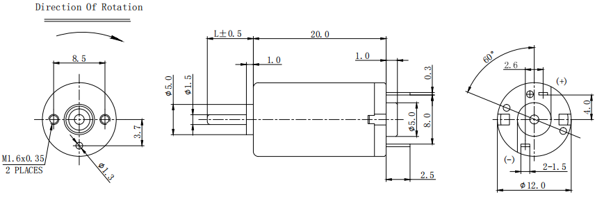 12mm*30mm Round Brushed Motor DC D Shaft RF-1230CA PMDC Motor For Precision Devices