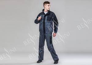 Cheap Dark Gray Heavy Duty Work Suit Work Wear Jackets And Pants With Zipper Closure wholesale