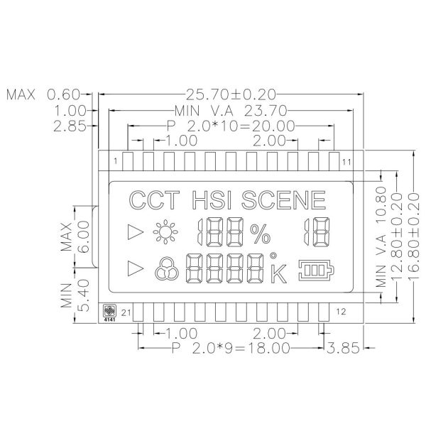 3.0 V Positive HTN Transmissive Monochrome Screen Fill Light LCD