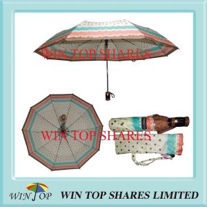Cheap DOT Design Heat Transfer Printing 3 Folds Auto Umbrella wholesale
