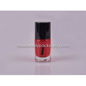 Buy cheap shiny black round straight nail polish cap 11ml nail polish bottle flat brush from wholesalers