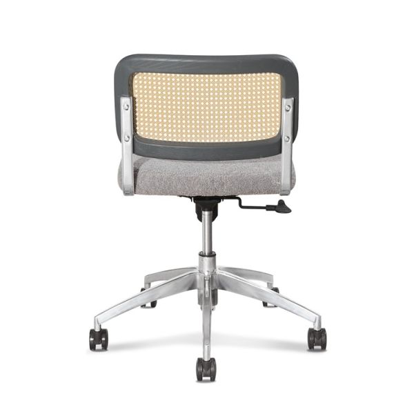 Executive Rattan Office Chairs 29 Cm Back Wooden Grey With Lumbar Support 83cm