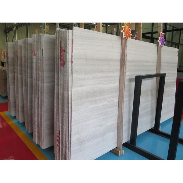 Large Size White Wood Vein Marble Fashionable Appearance OEM Service