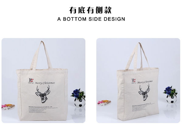 2017 Promotional Custom Printed Eco 100% Canvas White Recycle Cotton Bag Tote Bag With Logo
