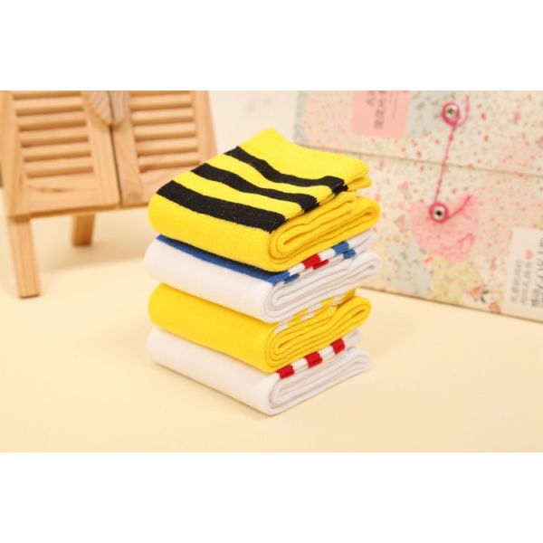 Football Stripes Cotton Kids Knee High Socks for Boys and Girls Long Tube Sports Socks