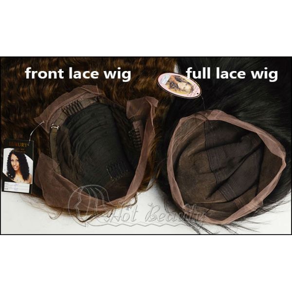 4# No Shedding Human Hair Full Lace Wig , Virgin Indian Human Hair Wig