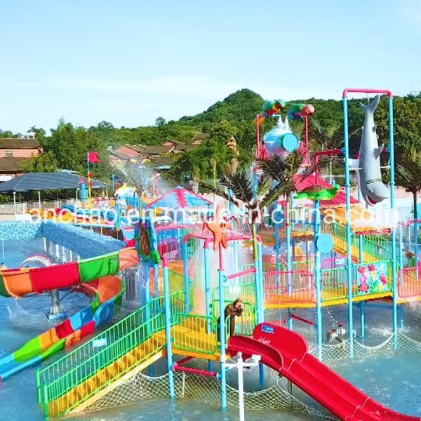 Fiberglass Commercial Water Park Playgrounds Customized 12m Height