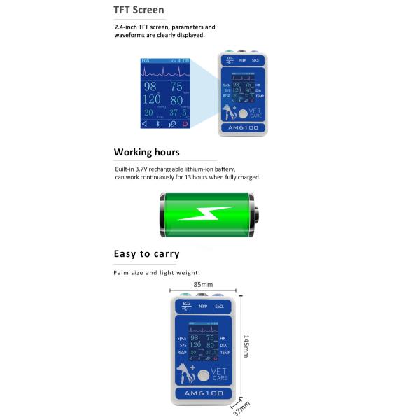 Veterinary Monitor best price in China Multi-parameter Veterinary Monitor Multiparameter Monitor Veterinary
