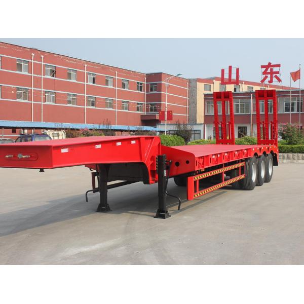 Low Bed Trailers Semi Truck Trailer 60 Ton Lowboy Trailer 3 Axles Excavator Carrier Truck