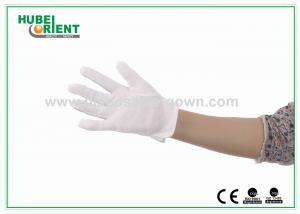Cheap White Color Discharge Nylon Electrostatic Gloves With PVC Dots wholesale