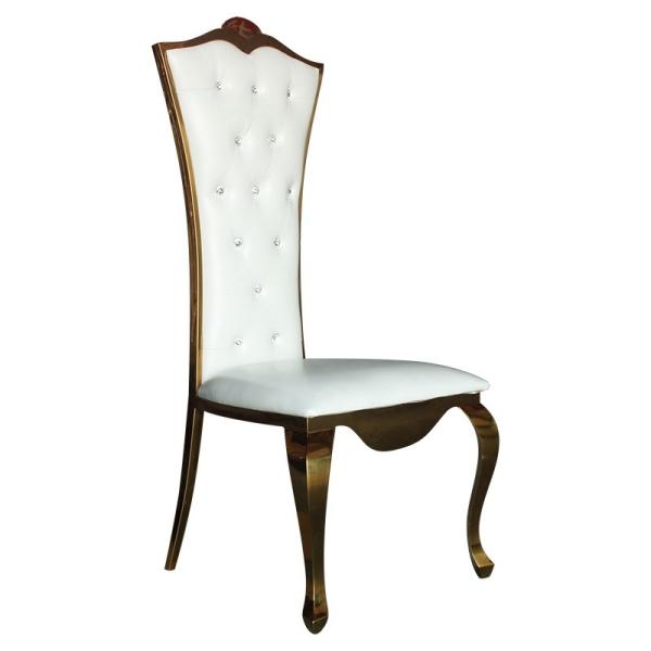Precious Tall White Bridal Chair Tufted Button Back For Wedding Reception